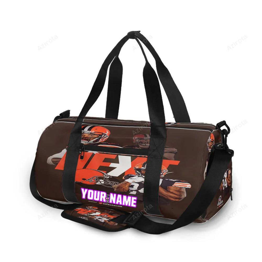 Cleveland browns on to the next personalized name travel bag gym bag 2159 Travel Bag