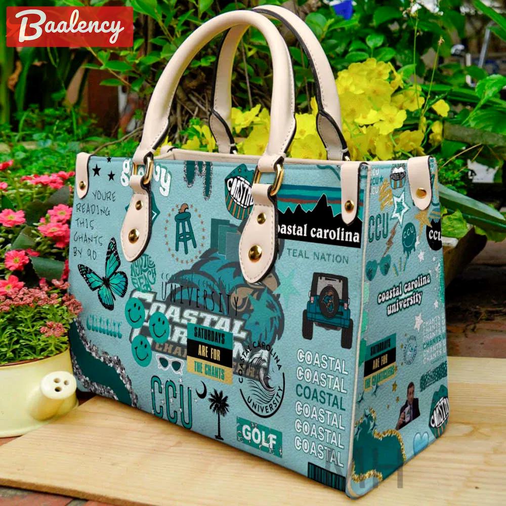 Coastal carolina chanticleers leather handbag gift for women 509 Women Leather Hand Bag