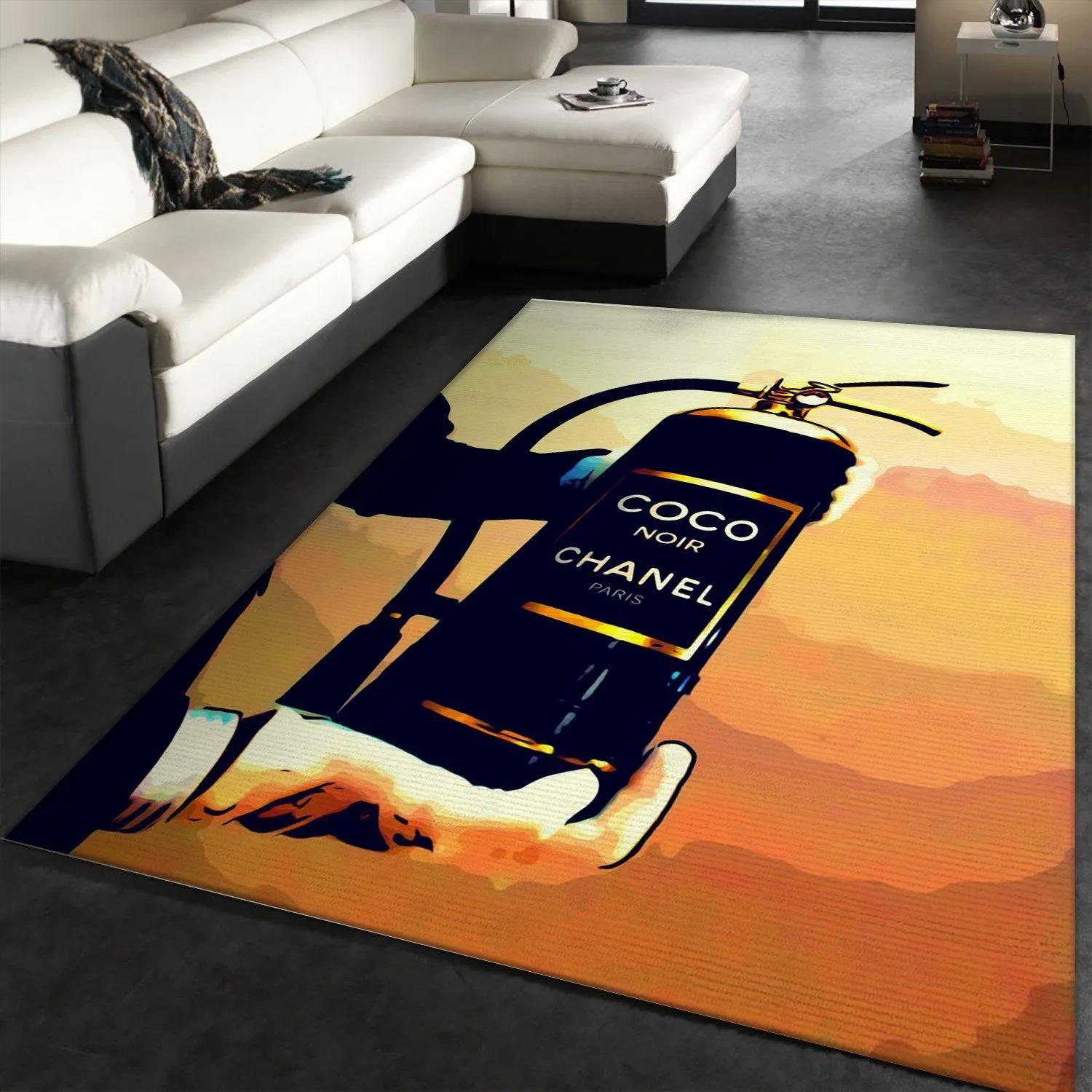 Coco chanel logo type 741. Upgrade Your Living Room with Luxury Home Decor: Area Carpets, Floor Decor, Door Mats, and Hot Gift Items with style a High-End Fashion Brand Rectangle Rug