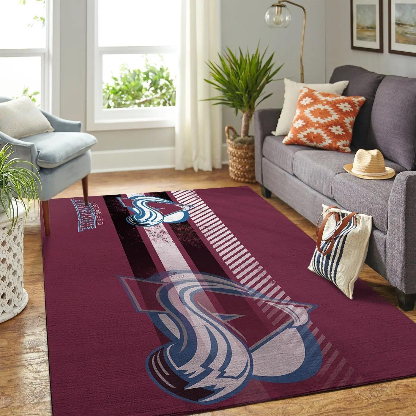 Colorado avalanche nhl area rugs living room carpet rug regtangle carpet Rectangle Rug