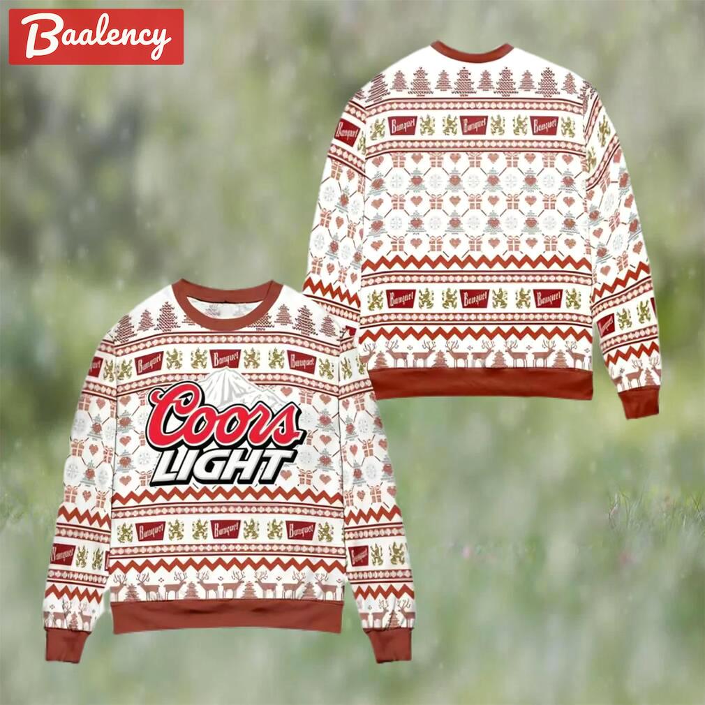 Coors light beer ugly christmas sweater, faux wool sweater, gifts for beer lovers, international beer day, best christmas gifts for 2022 ? prinvity Christmas Ugly Sweater