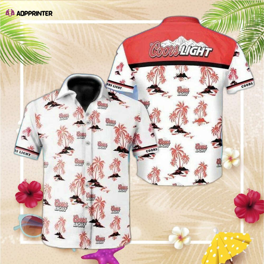 Coors light hawaiian shirt for men women summer button up Hawaii Shirt