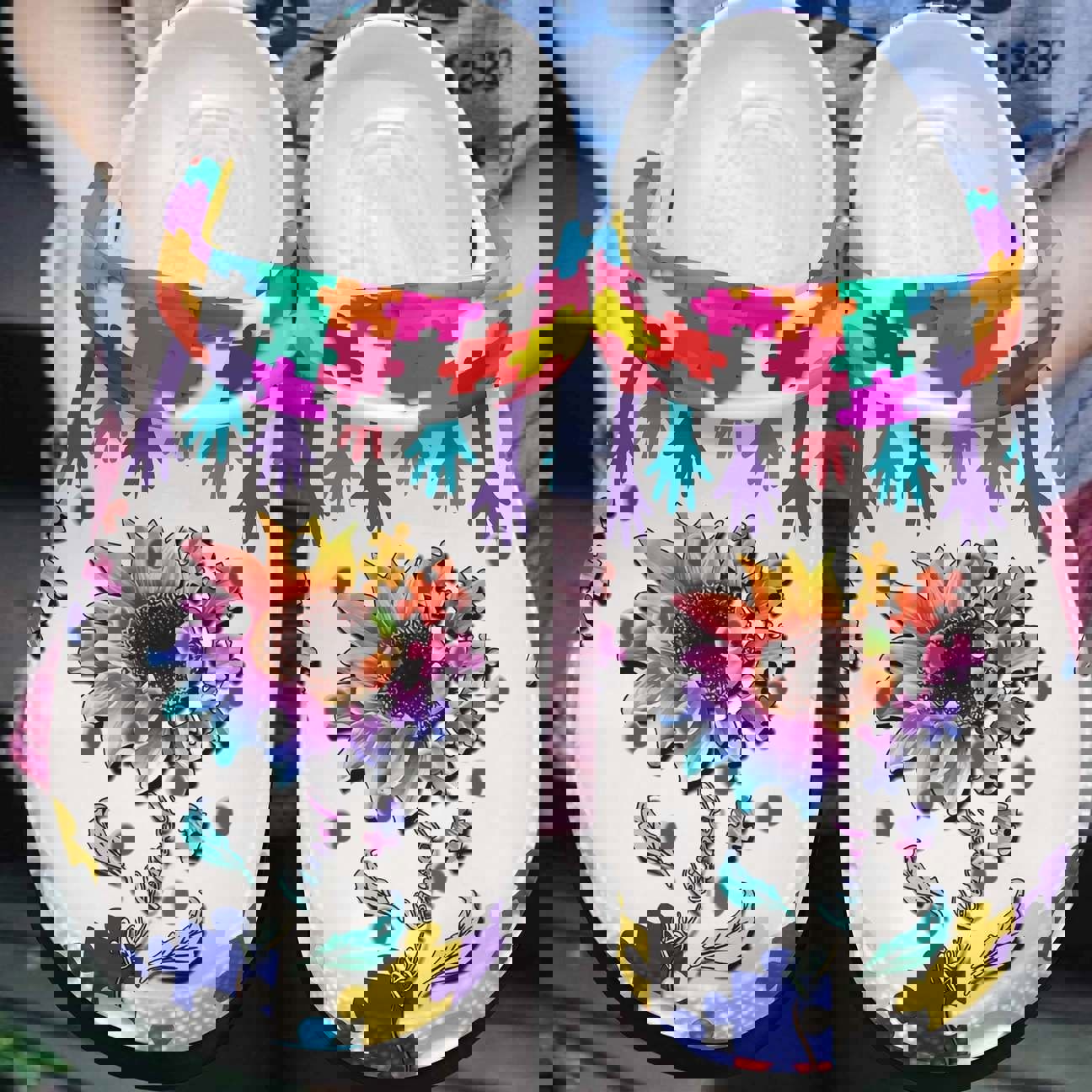 Crocs outfit - autism awareness crocs sunflower be kind crocband clog shoes for men women - 87 Crocs Outfit