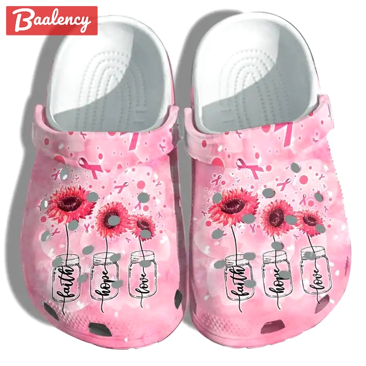 Crocs outfit - breast cancer awareness crocs pink ribbon faith hope love sunflower crocs clogs crocband shoes - 279 Crocs Outfit