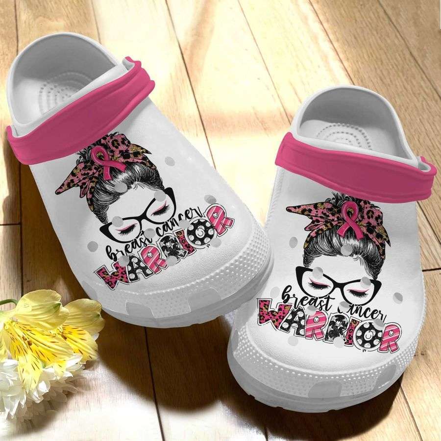 Crocs outfit - breast cancer warrior crocs leopard messy bun woman crocs clogs crocband shoes - 318 Crocs Outfit