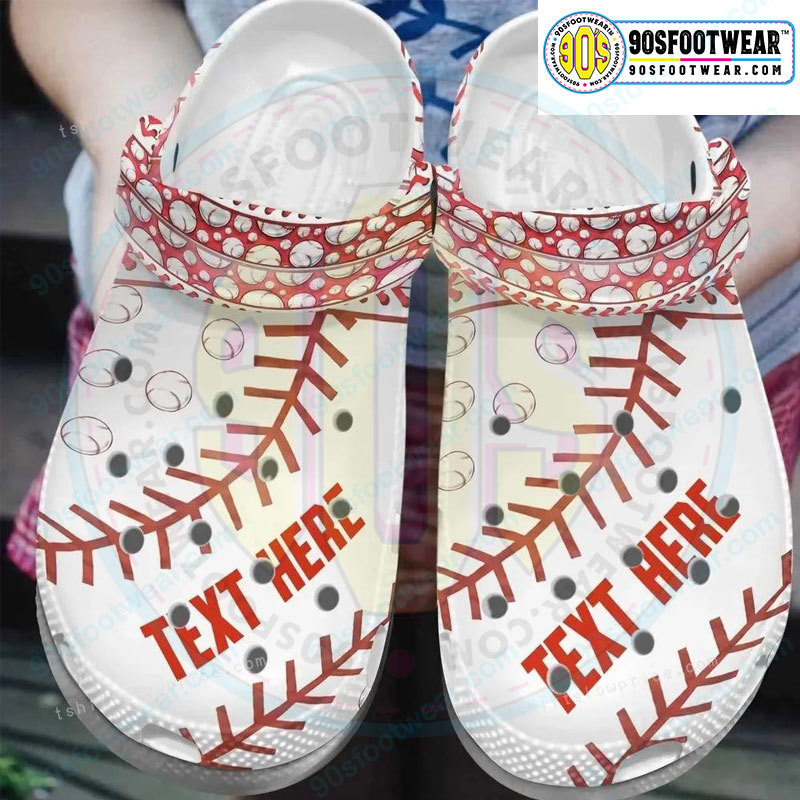 Crocs outfit - custom name white personalized baseball crocs - 477 Crocs Outfit