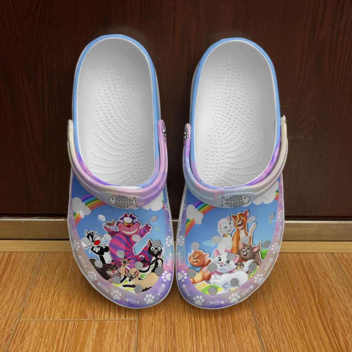 Crocs outfit - disney cats paw patterns blue disney graphic cartoon unisex crocs clogs crocband shoes - 591 Crocs Outfit