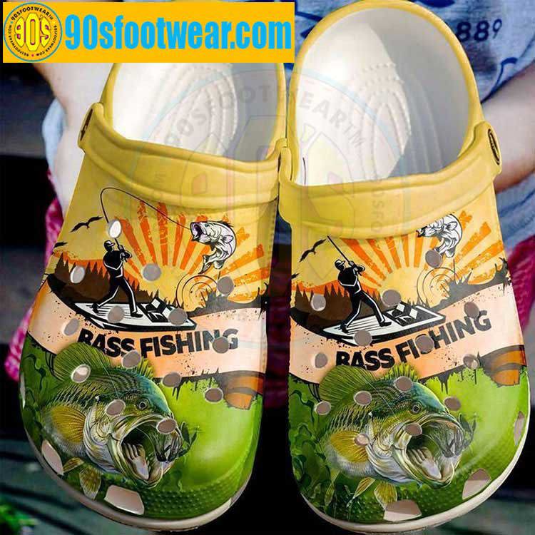 Crocs outfit - fishing crocs – vintage bass fishing custom classic clog - 714 Crocs Outfit