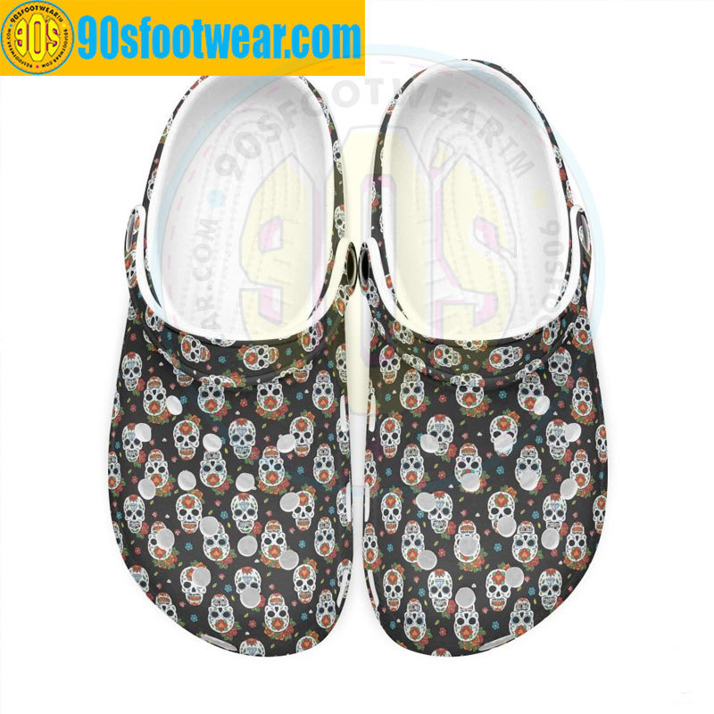 Crocs outfit - halloween classic crocs skull floral pattern clog shoes - 841 Crocs Outfit