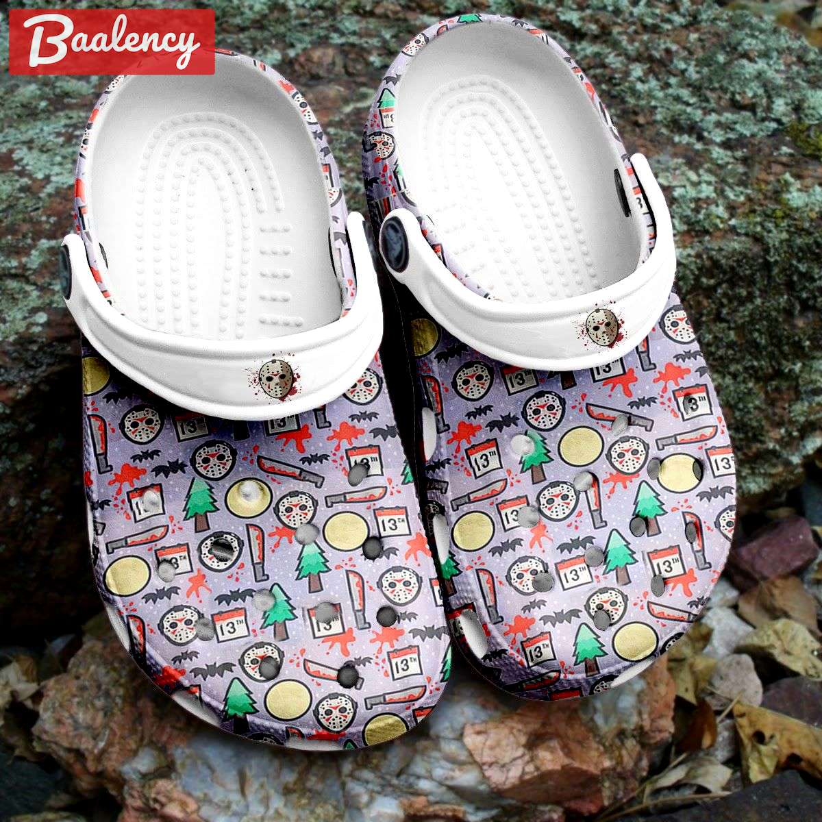 Crocs outfit - halloween horror face friday 13th crocs crocband clogs - 1043 Crocs Outfit