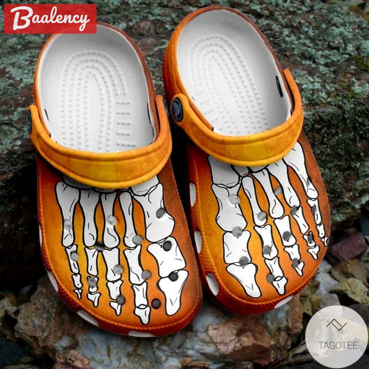 Crocs outfit - halloween skeleton yellow orange crocs crocband clogs - 1108 Crocs Outfit