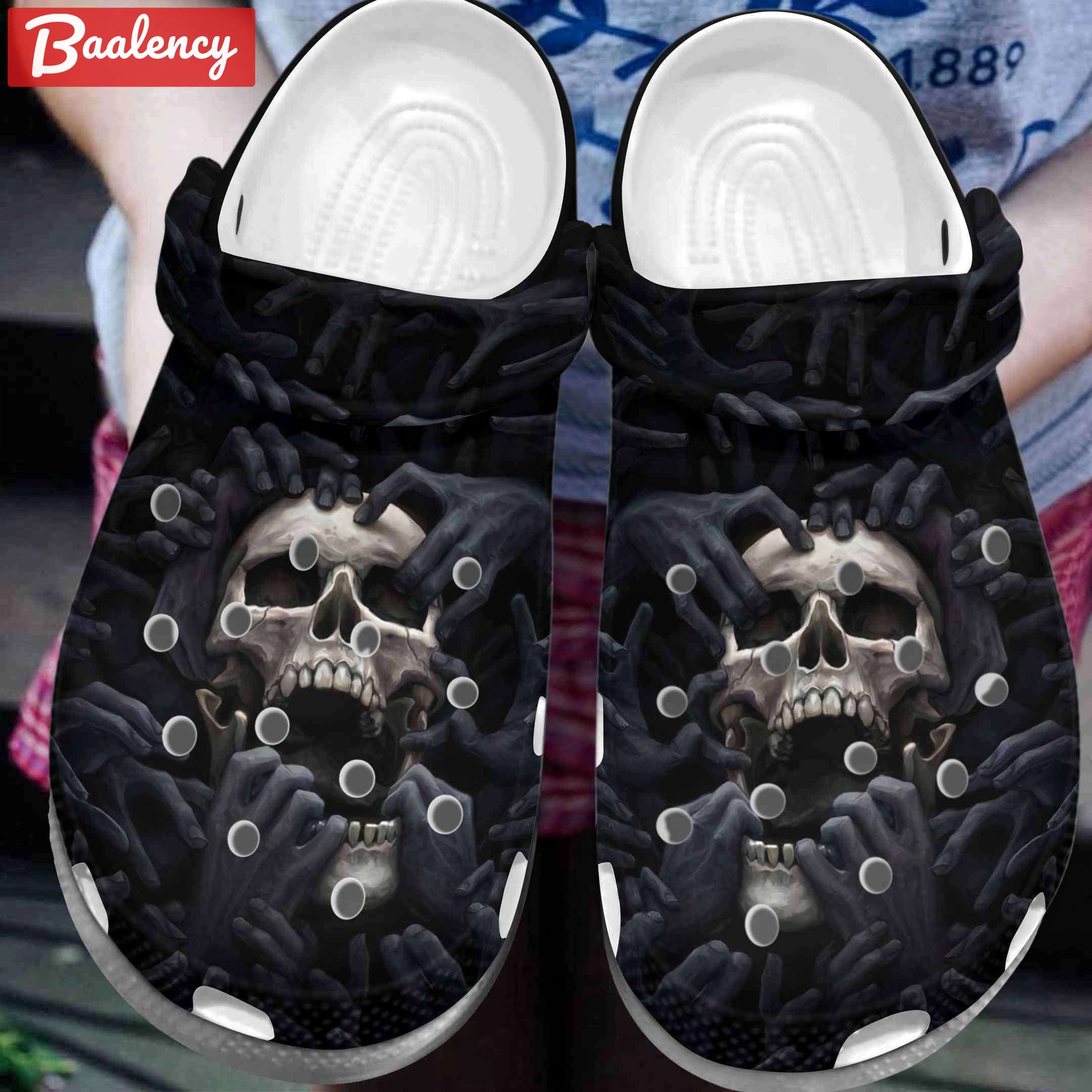 Crocs outfit - horror black skull and demons hands crocs crocband clog shoes - 1251 Crocs Outfit