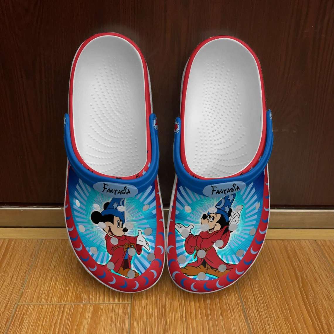 Crocs outfit - mickey fantasia blue red disney graphic cartoon unisex crocs clogs crocband shoes - 1438 Crocs Outfit