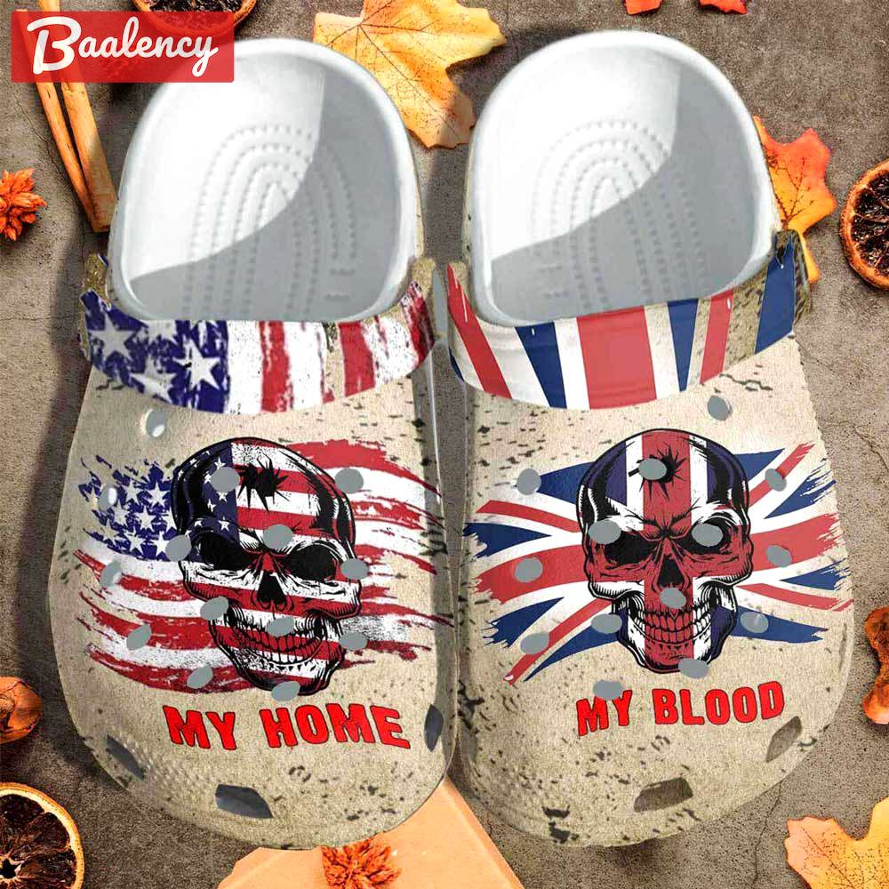 Crocs outfit - my blood uk my home usa flag skull baseball crocs clogs crocband shoes - 1489 Crocs Outfit