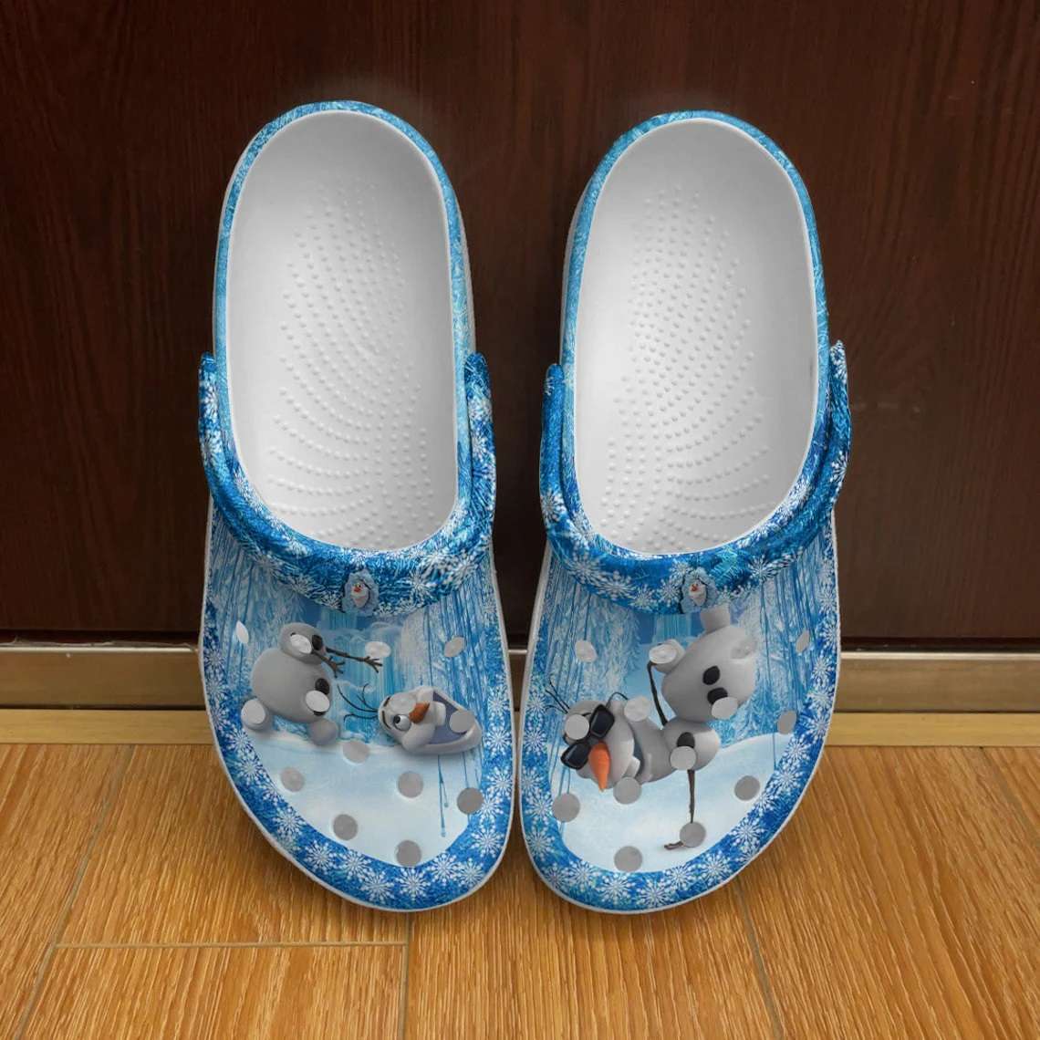 Crocs outfit - olaf frozen full print blue white disney graphic cartoon unisex crocs clogs crocband shoes - 1588 Crocs Outfit