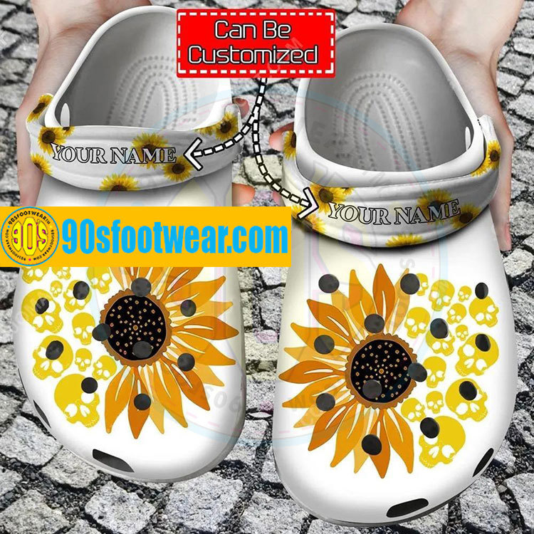 Crocs outfit - personalized crocs with sunflowers skulls sunflower custom classic clog - 1693 Crocs Outfit