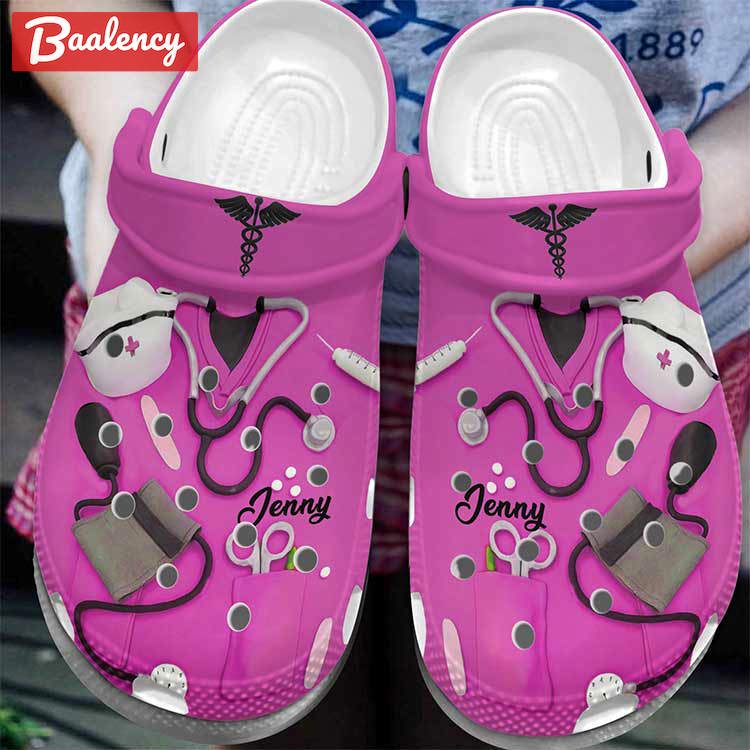 Crocs outfit - personalized hot pink nurse be kind shoes custom name - 1744 Crocs Outfit