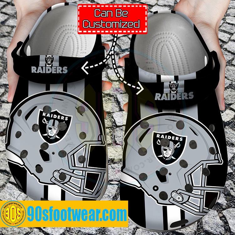Crocs outfit - personalized raider crocs helmet las vegas raiders football team custom classic clog - 1814 Crocs Outfit