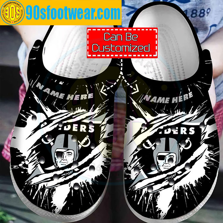 Crocs outfit - personalized raider crocs ripped las vegas raiders football team custom classic clog - 1819 Crocs Outfit