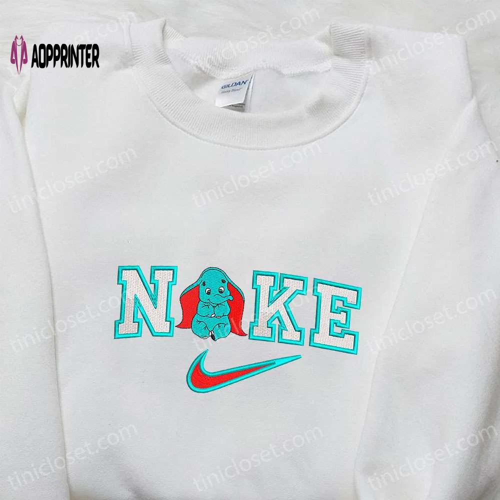 Custom baby dumbo x nike cartoon embroidered shirt – best birthday gift idea Embroidered Shirt