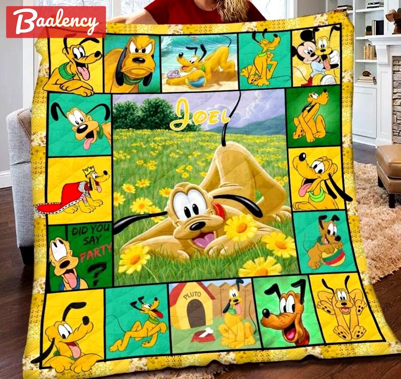 Custom pluto dog blanket, dog fleece blanket, personalized pluto blanket, birthday gifts, christmas gift for kids Quilt Blanket