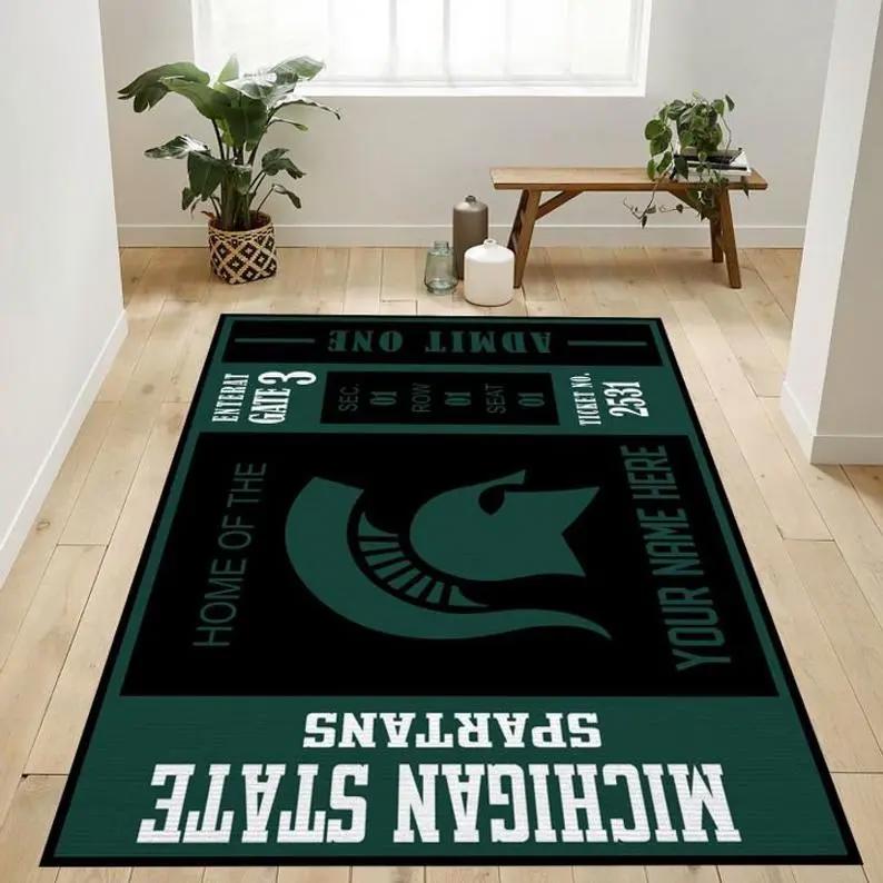 Customizable michigan state spartans ncaa rug living room rug Rectangle Rug
