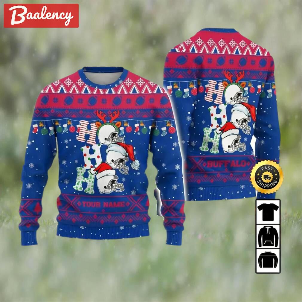 Customized buffalo bills ugly christmas sweater, faux wool sweater, national football league, gifts for fans football nfl, football 3d ugly sweater, merry xmas ? prinvity Christmas Ugly Sweater