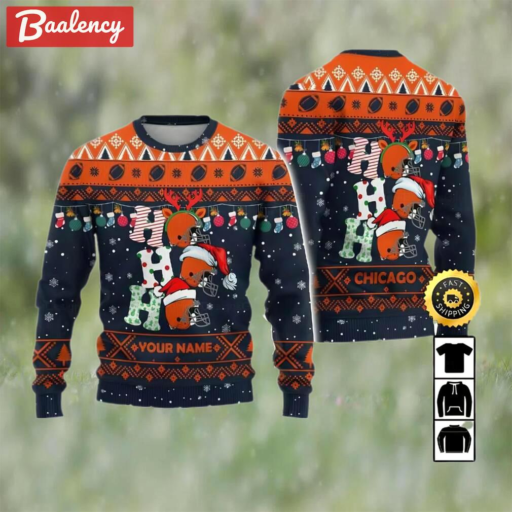 Customized chicago bears ugly christmas sweater, faux wool sweater, national football league, gifts for fans football nfl, football 3d ugly sweater, merry xmas ? prinvity Christmas Ugly Sweater