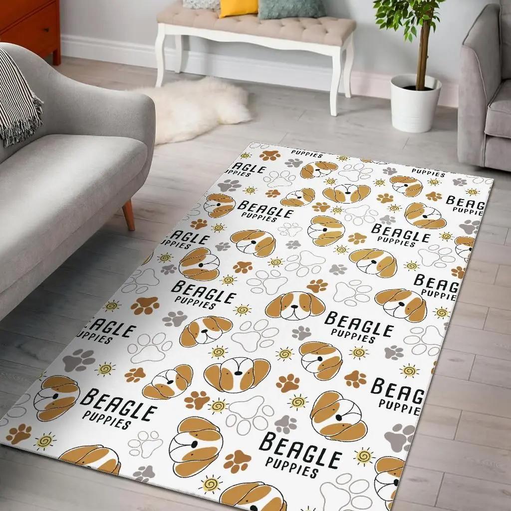Cute beagle dog pattern background dhcdhc dt1910 rug living room rug home decor Rectangle Rug