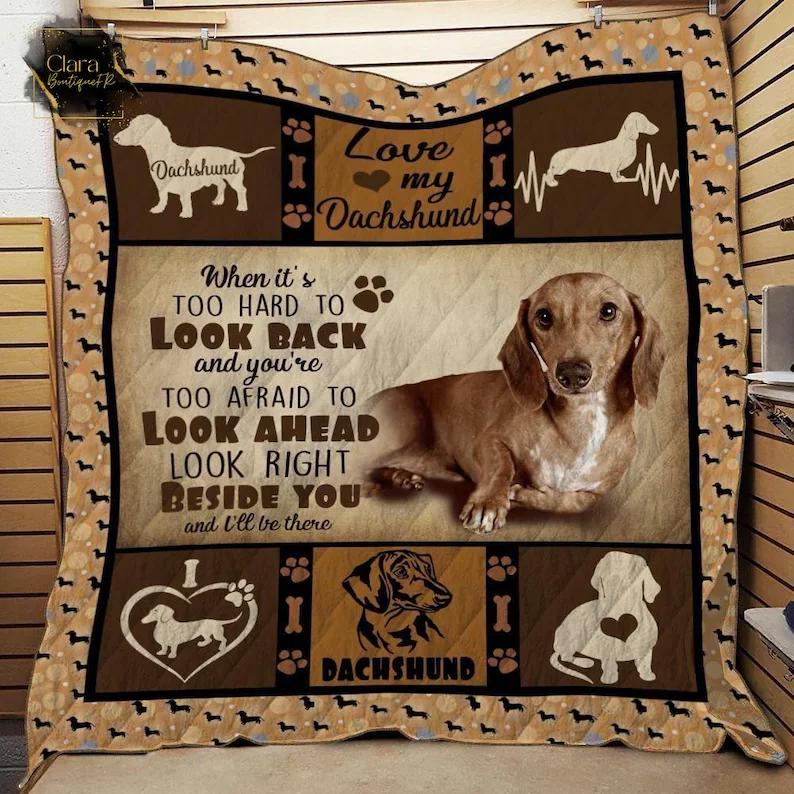 Dachshund dog beside you and i’ll bet there fleece blanket, mink sherpa blanket, dachshund blanket, dog own quilt, dog lover gift Quilt Blanket