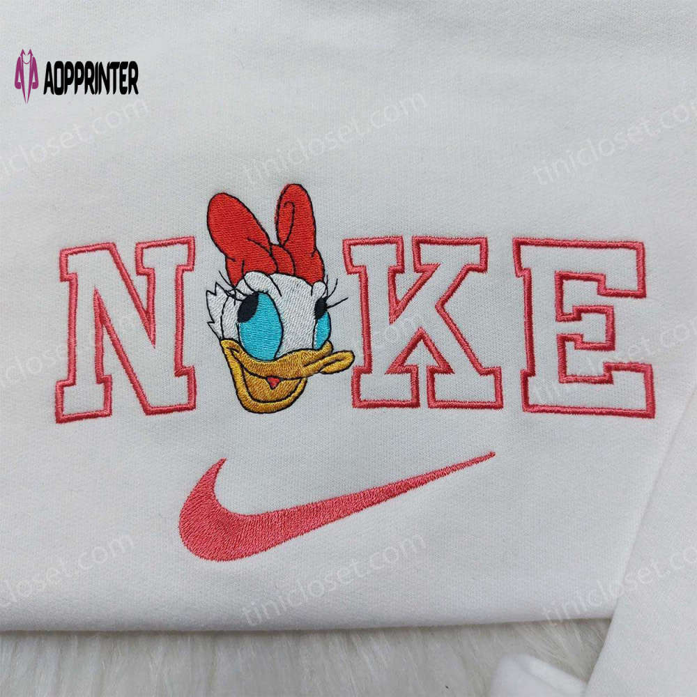 Daisy duck nike embroidered shirt: disneyland family shirts & nike inspired hoodie Embroidered Shirt