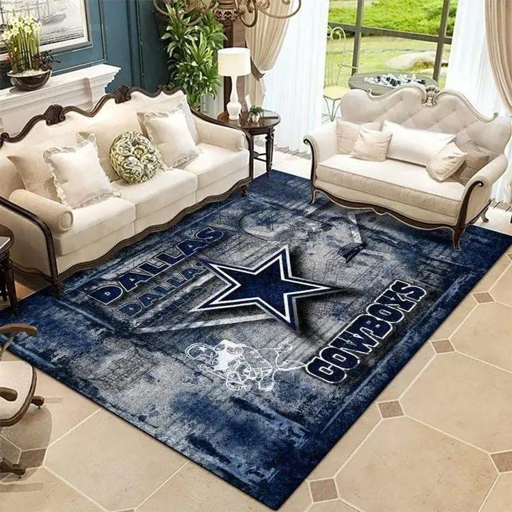 Dallas cowboys area rug living room rug home decor nfl football b100809 Rectangle Rug