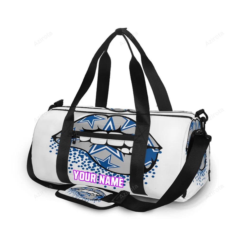 Dallas cowboys lips glitter personalized name travel bag gym bag 2164 Travel Bag