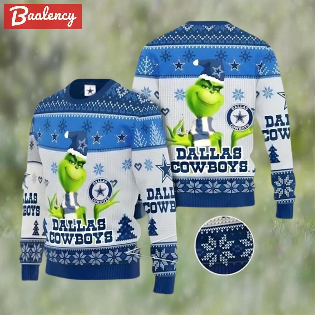 Dallas cowboys ugly sweater grinch dallas cowboys ugly christmas sweater for christmas Christmas Ugly Sweater