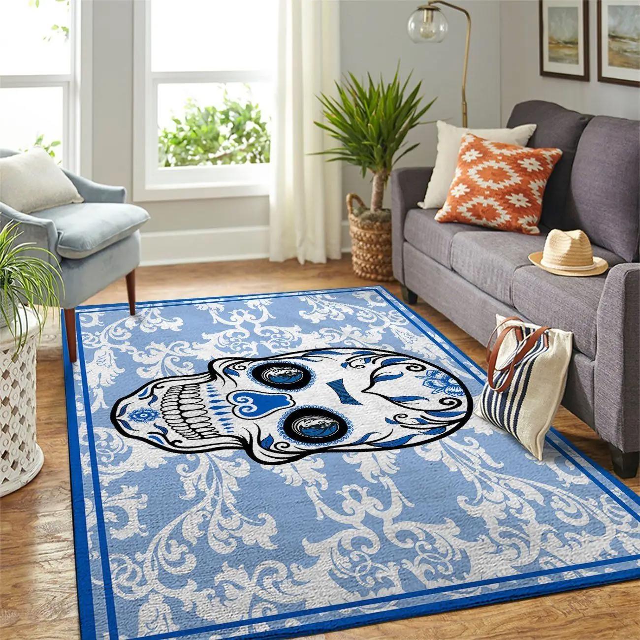 Dallas mavericks nba rugs skull flower style living room rug regtangle carpet Rectangle Rug