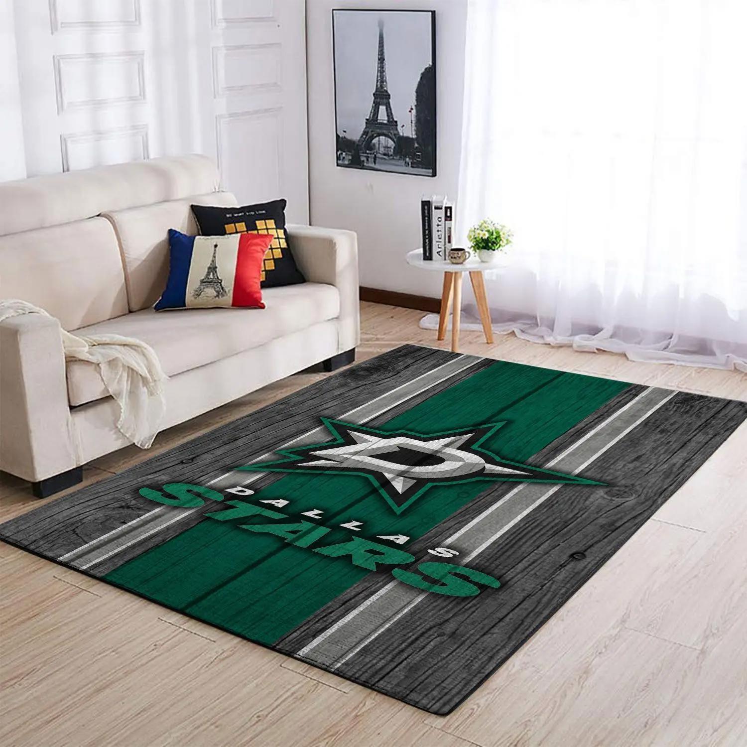 Dallas stars nhl area rugs team logo living room regtangle carpet Rectangle Rug