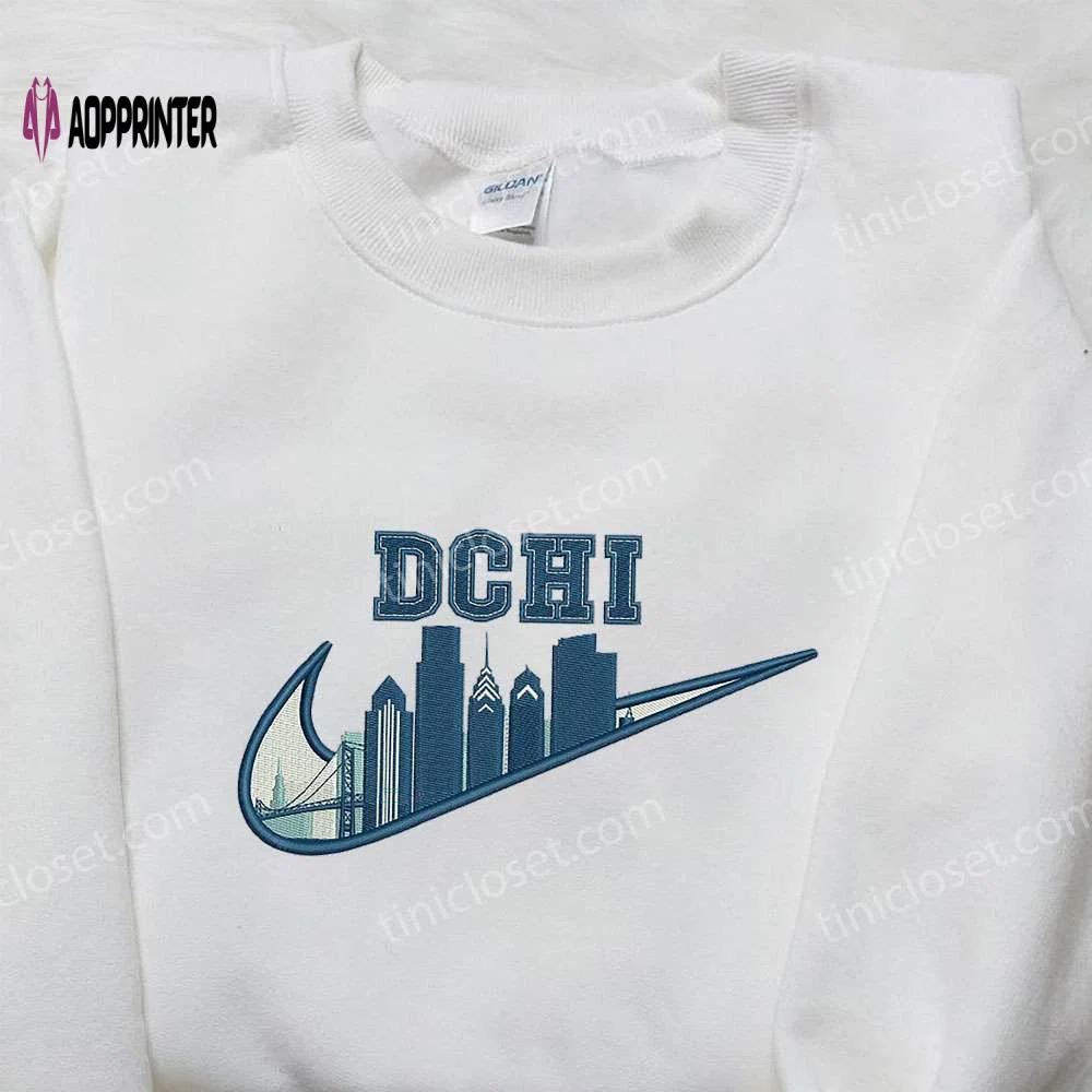 Dchi city x nike embroidered shirt: unique gift for wife customized and stylish Embroidered Shirt