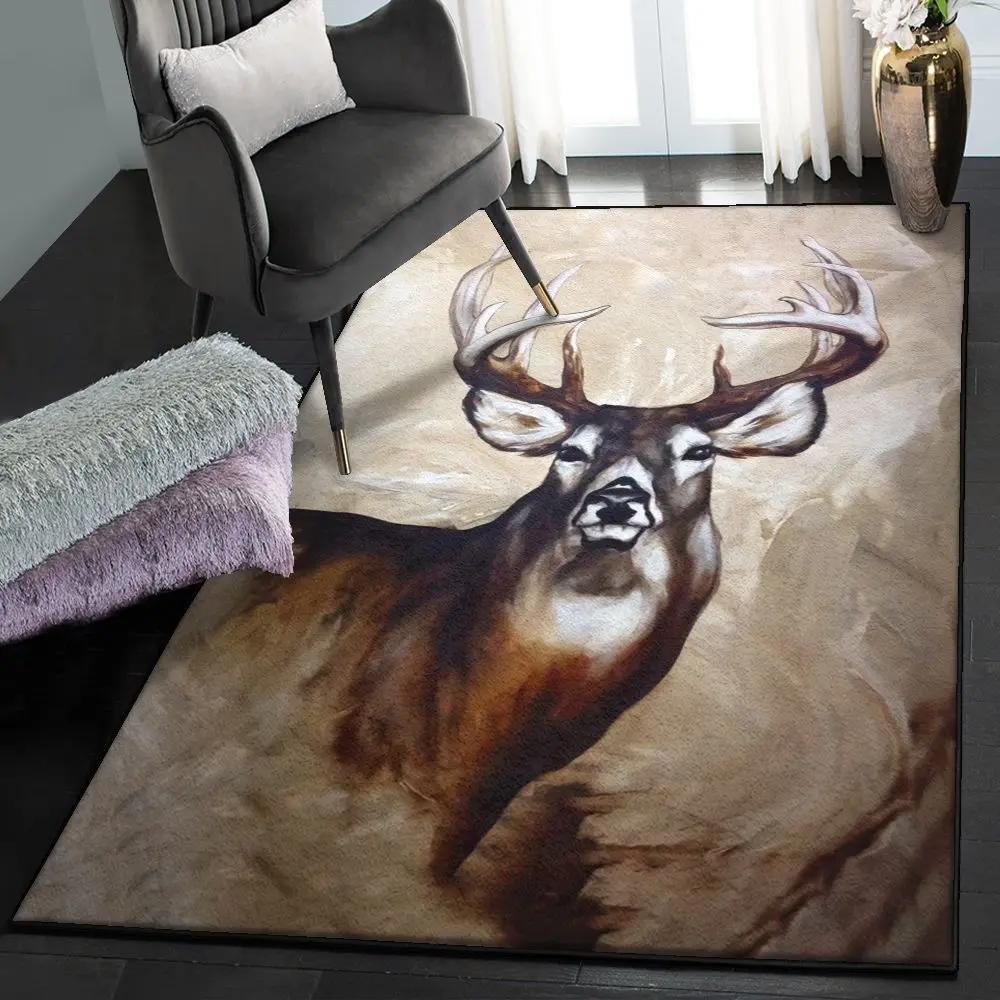 Deer carpets for living room, deer rug Rectangle Rug