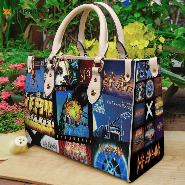 Def leppard leather handbag gift for women 4131 Women Leather Hand Bag