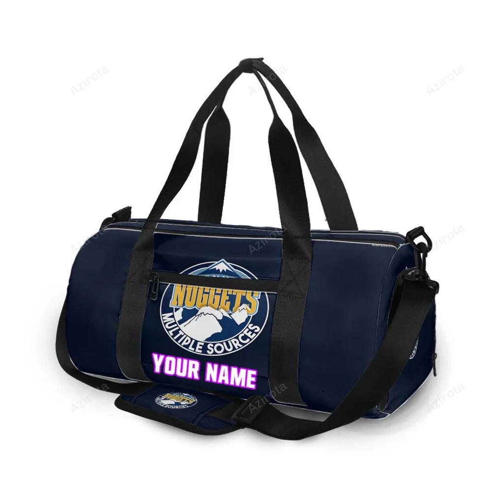 Denver nuggets navy personalized name travel bag gym bag 1061 Travel Bag