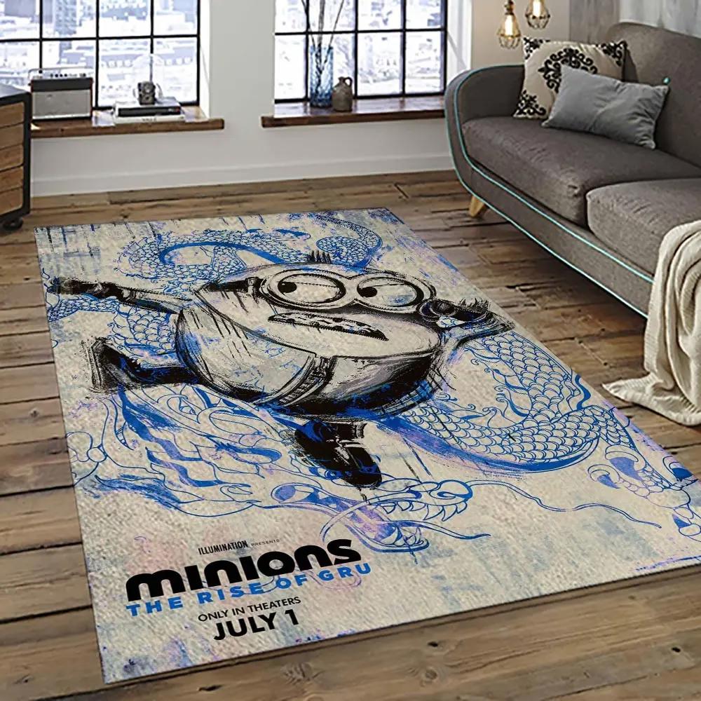 Despicable me film movie minion characters area rug home decor halloween gift best present for friends dmm37 Rectangle Rug