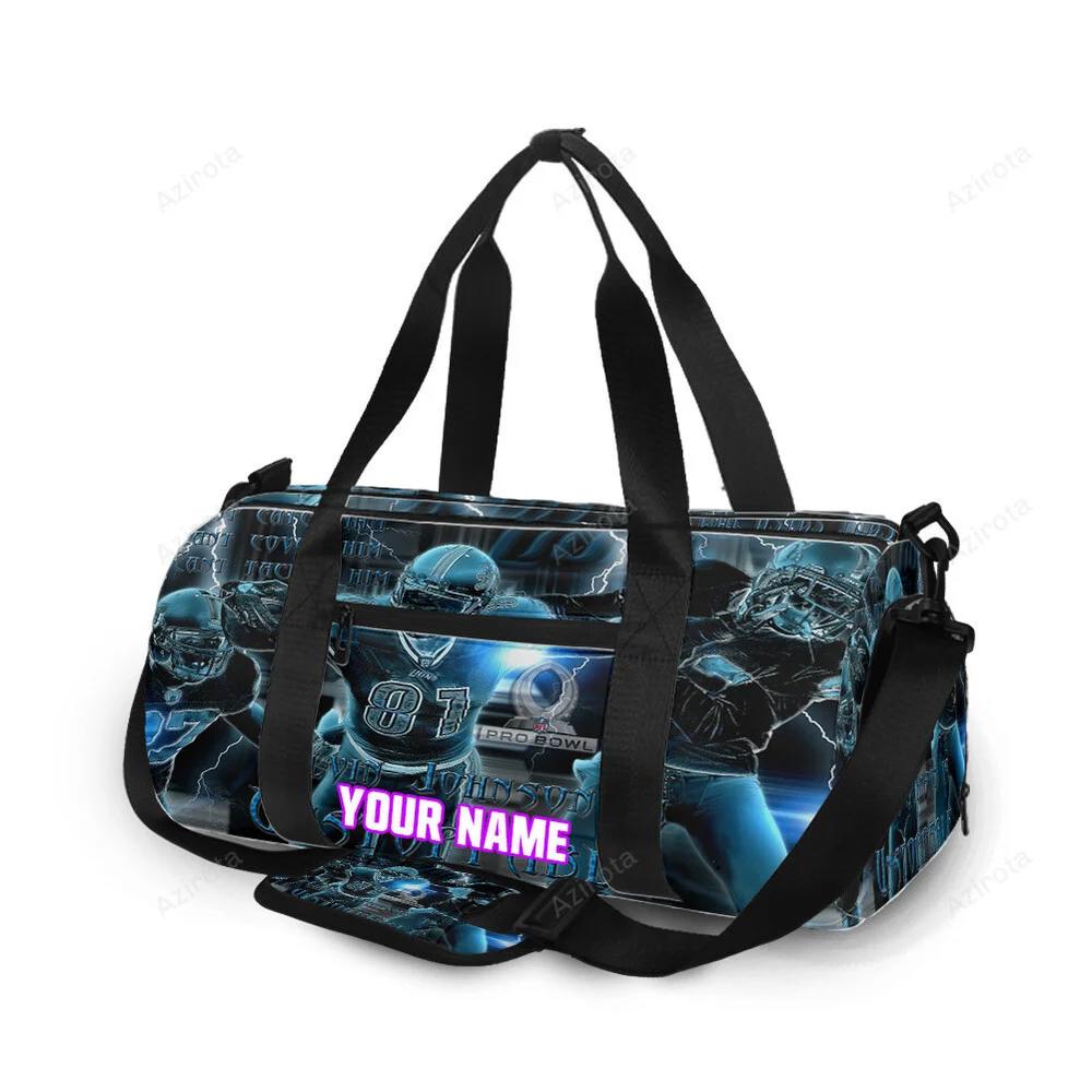 Detroit lions calvin johnson 81 personalized name travel bag gym bag 488 Travel Bag