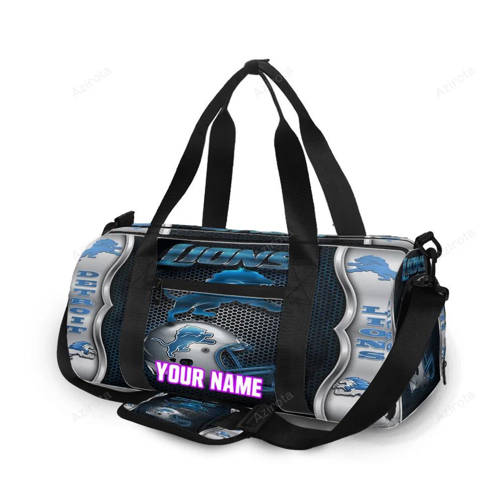 Detroit lions emblem helmet personalized name travel bag gym bag 427 Travel Bag