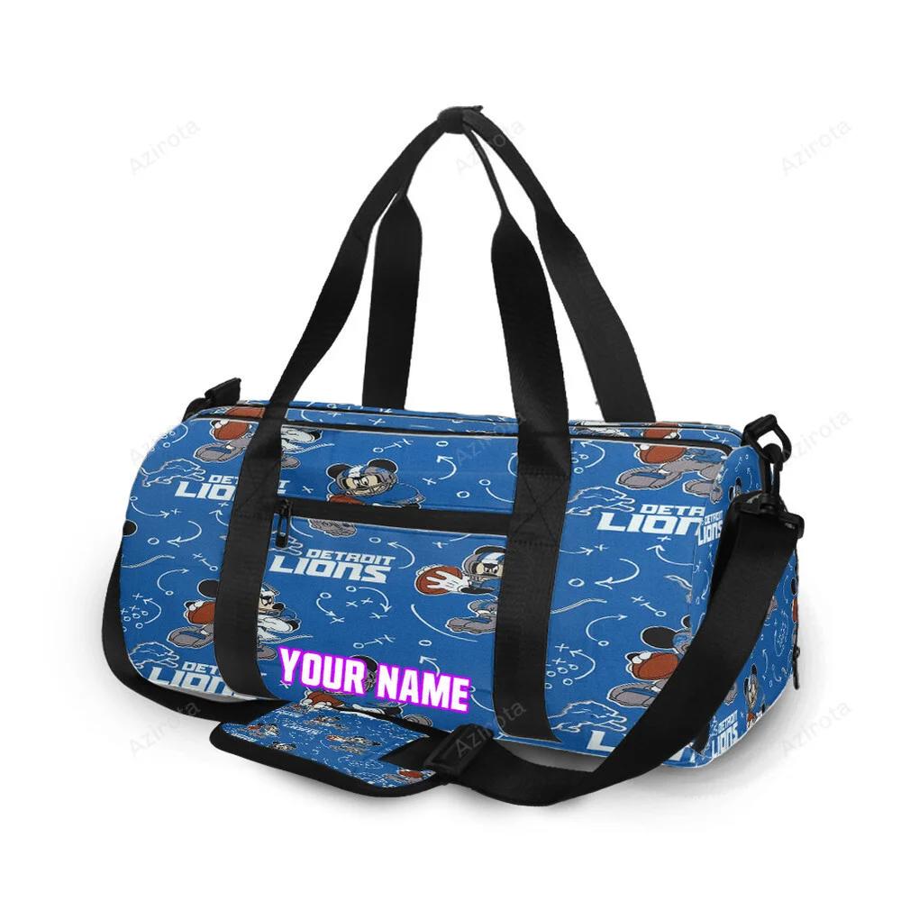 Detroit lions mickey seamless personalized name travel bag gym bag 1035 Travel Bag