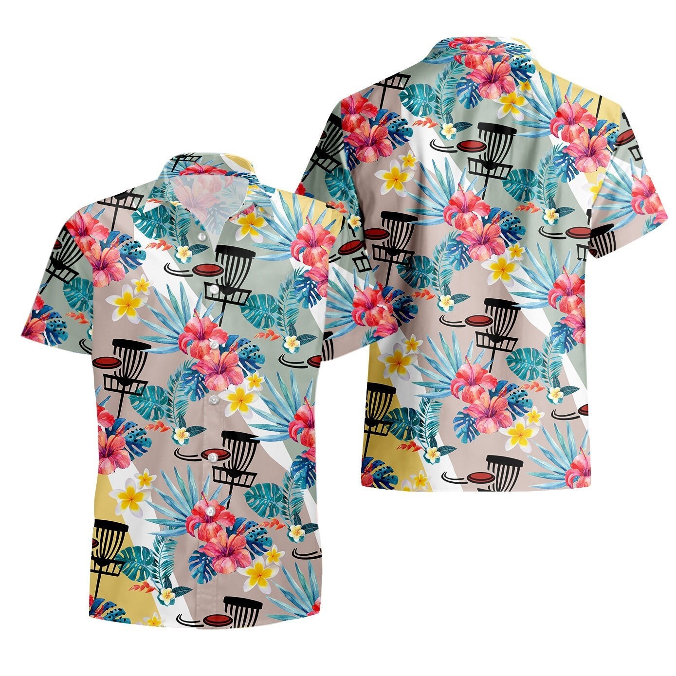 Disc golf silhouette hawaiian shirt Hawaii Shirt Shorts & Flip Flops