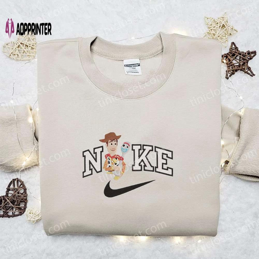 Disney characters embroidered sweatshirt: woody hourse x nike cartoon shirt – perfect family gift Embroidered Shirt
