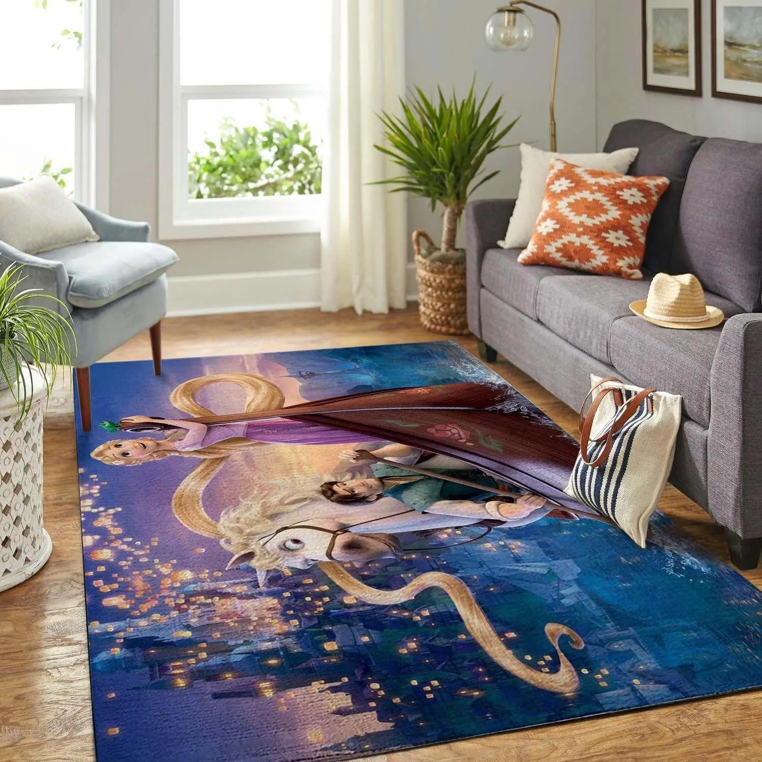 Disney tangled movie rug living room rug home decor area rug Rectangle Rug