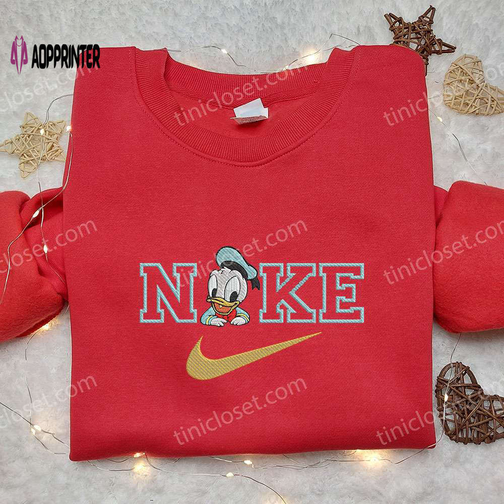 Disney x nike baby donald duck embroidered hoodie & shirt: cute and stylish nike-inspired baby apparel Embroidered Shirt