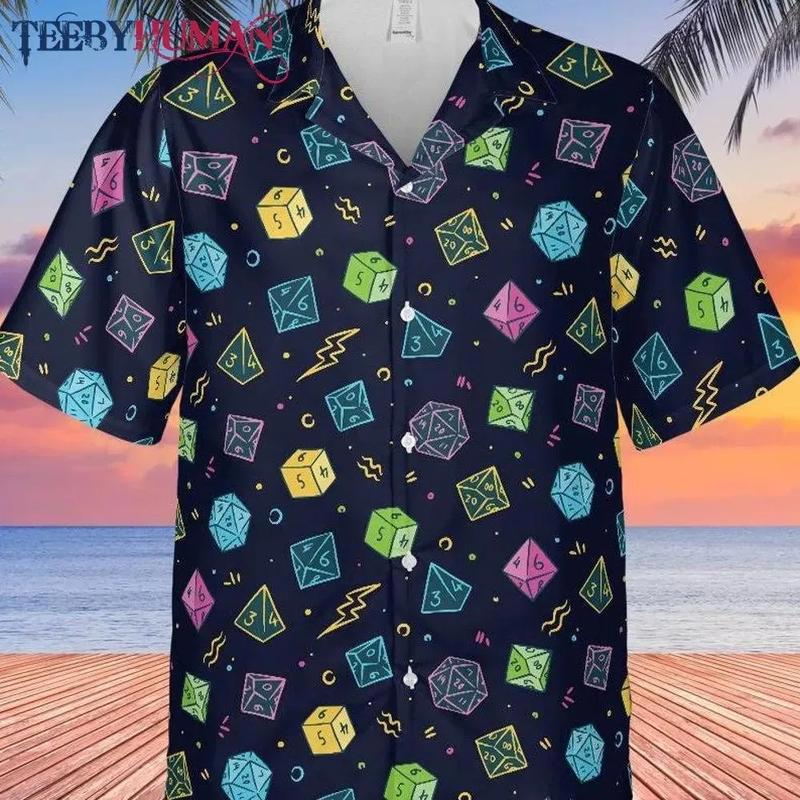 Dnd dice show dungeons dragons hawaiian shirt Hawaii Shirt Shorts & Flip Flops