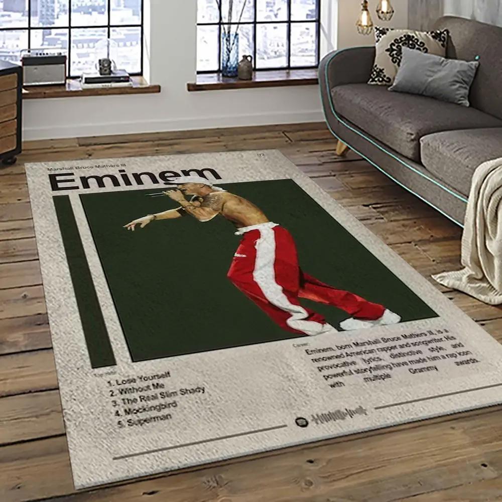 Eminem legend rapper hiphop music rap carpet area rug home decor gift for fans gift for friends emm9 Rectangle Rug